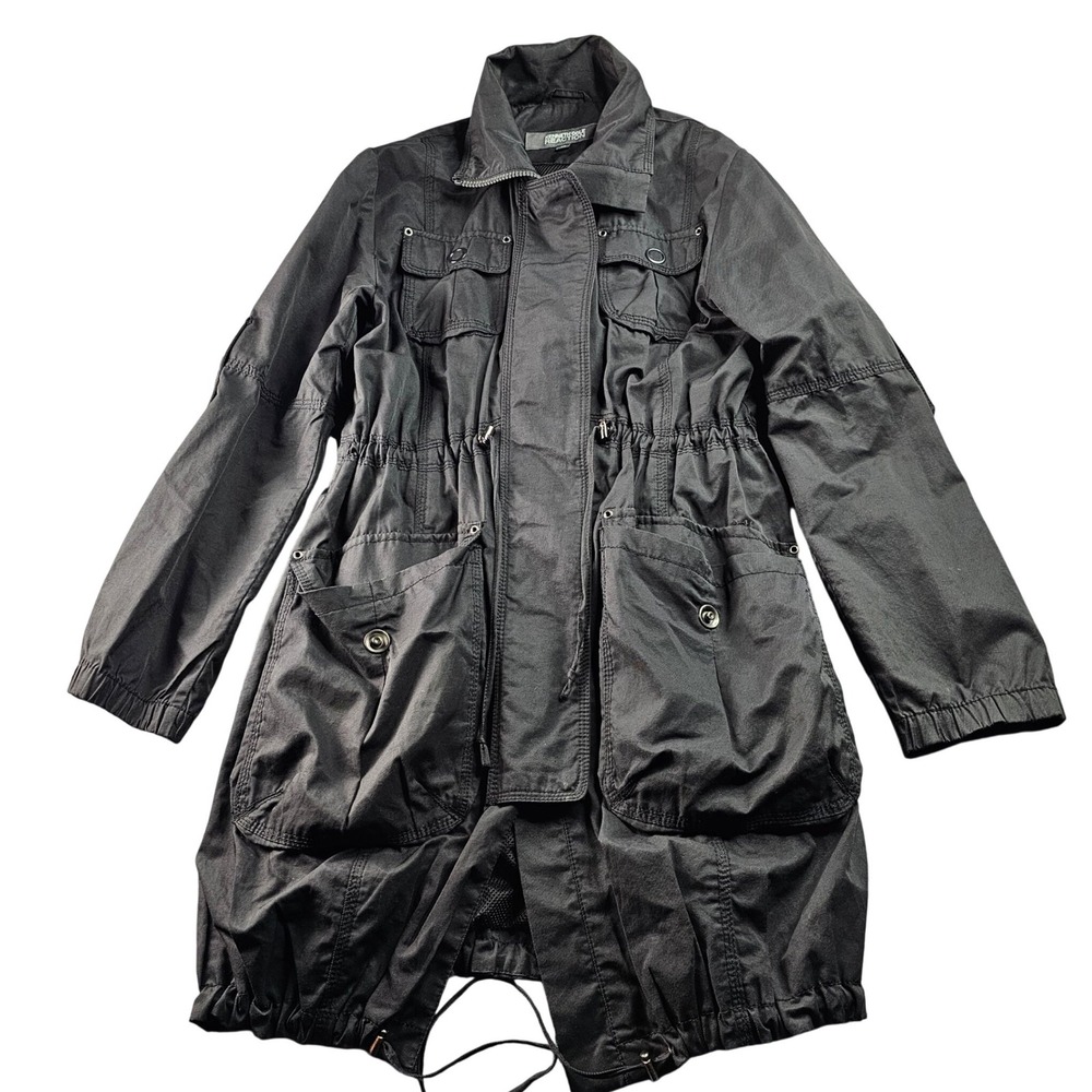 Kenneth Cole Reaction Trooper Jacket Womens XS Black Lined Long Sleeve Full Zip